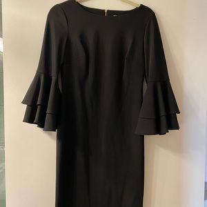 Calvin Klein Black shift bell sleeve dress